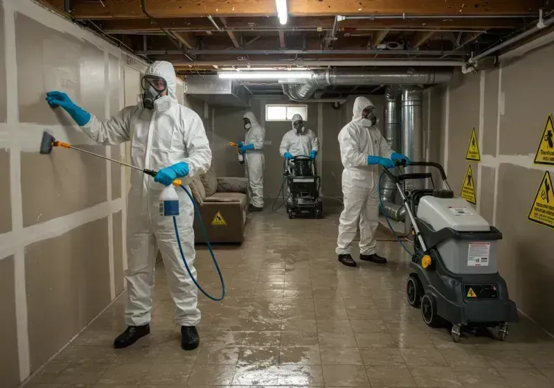 Basement Moisture Removal and Structural Drying process in Wilson, NC